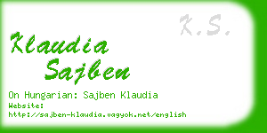 klaudia sajben business card